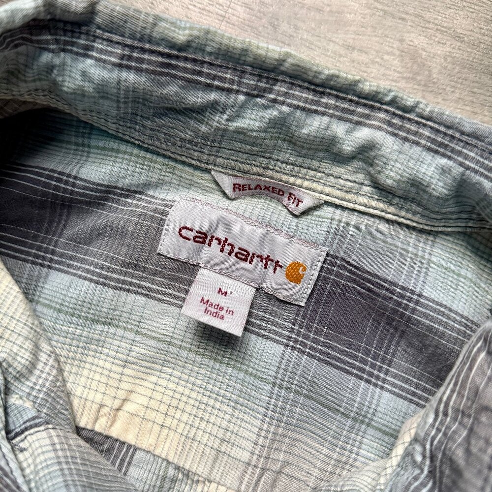 Carhartt Men's Relaxed Fit Short Sleeve Plaid Shirt - Picture 4 of 6